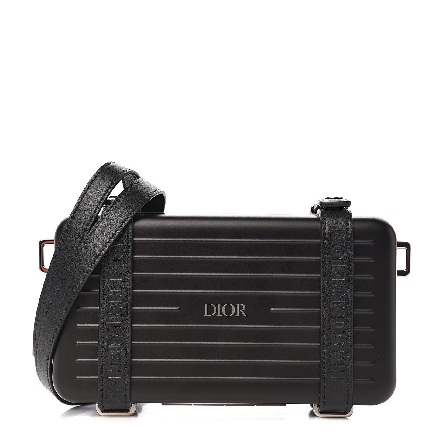 X RIMOWA Aluminum Personal Clutch On Strap Black