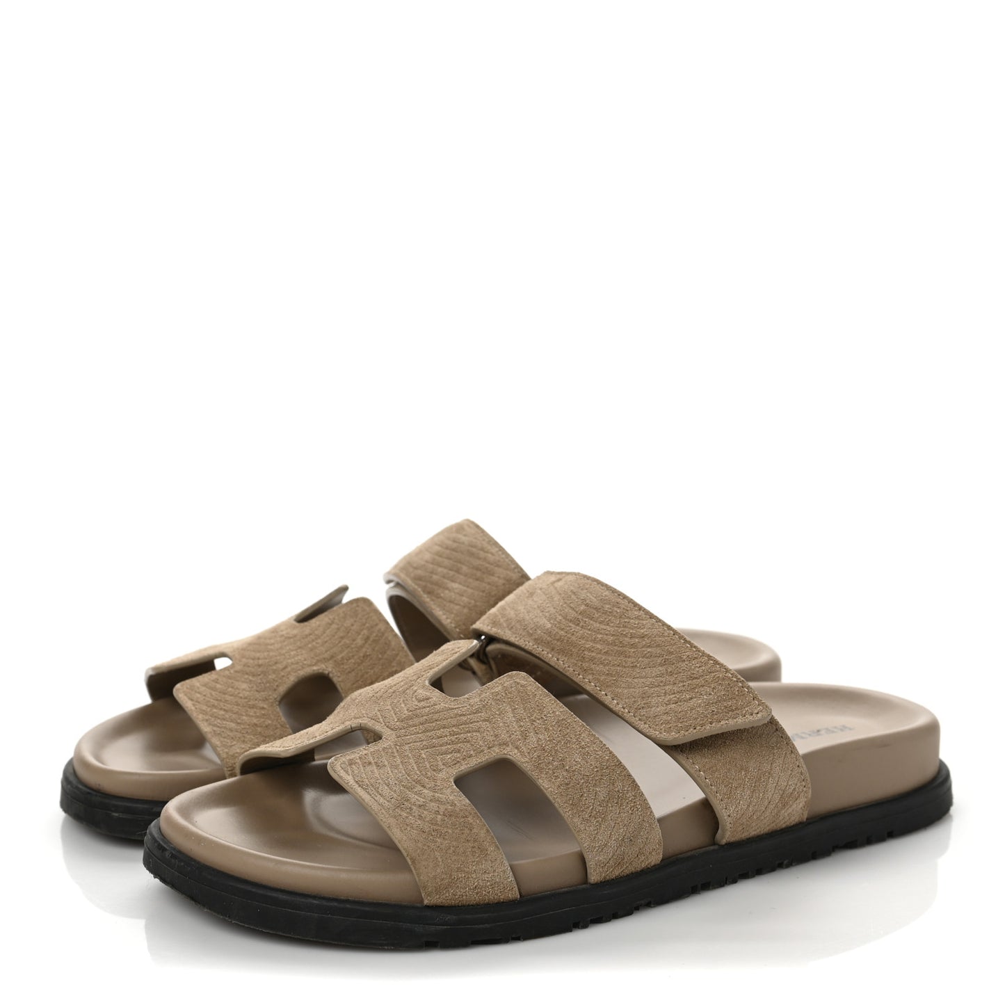 Suede Goatskin Chaine d'Ancre Womens Chypre Sandals 36 Beige Sable