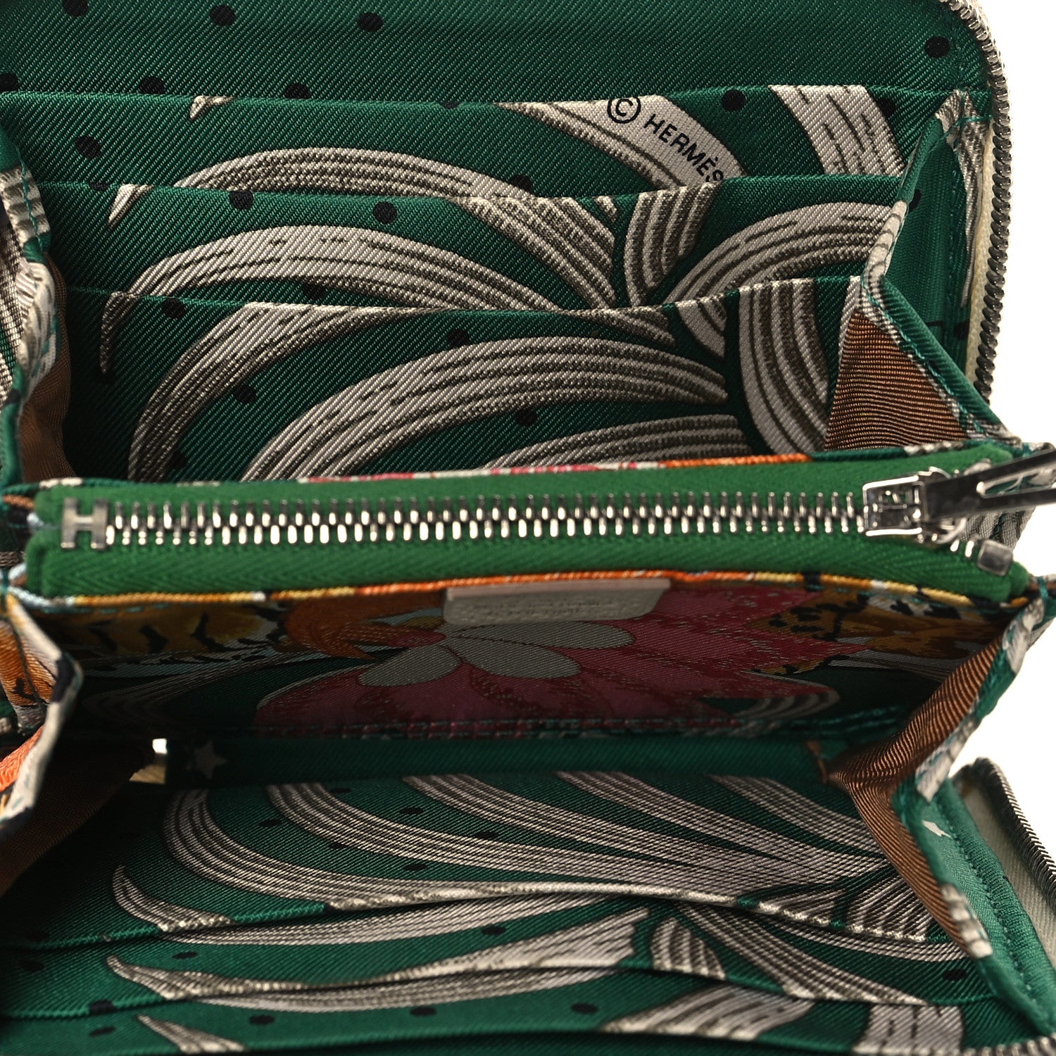 Hermes Epsom Silk'in Compact Wallet Craie Vert Vertigo 5 of 9