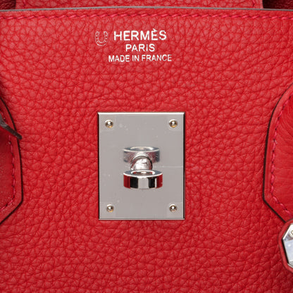Hermes Taurillon Clemence Horseshoe Birkin 35 Rouge Casaque 9 of 24