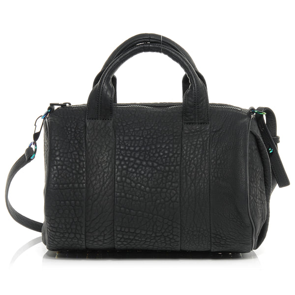Alexander Wang Leather Rocco Duffel Matte Black w Iridescent