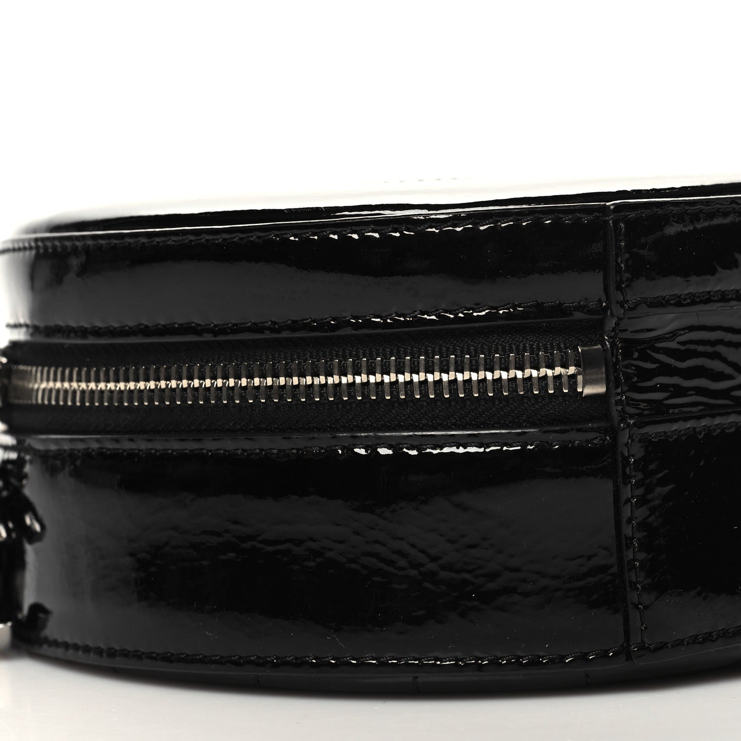 Patent Round As Earth Evening Bag Black