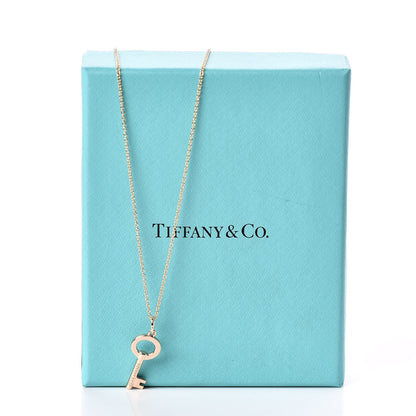 Tiffany 18K Rose Gold Modern Keys Open Round Key Pendant Necklace 7 of 7