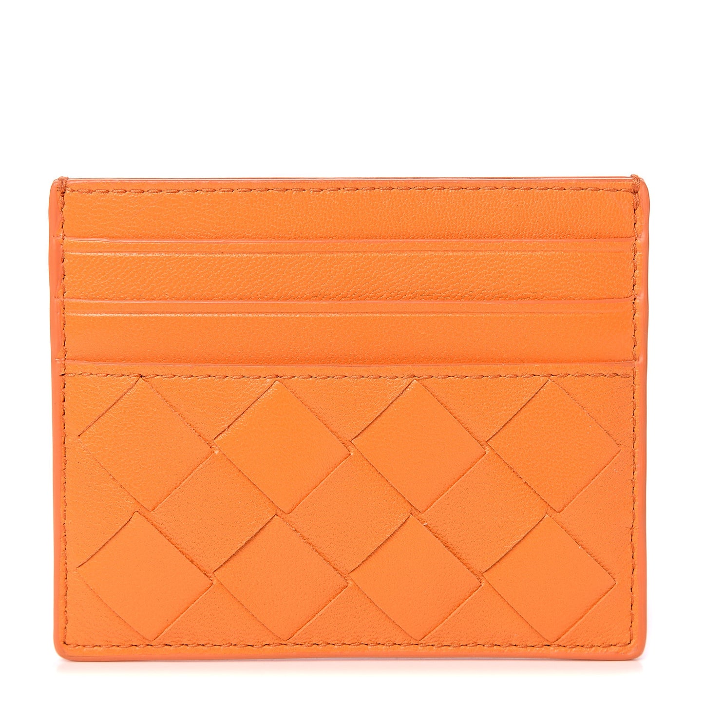 Nappa Intrecciato Card Holder Light Orange