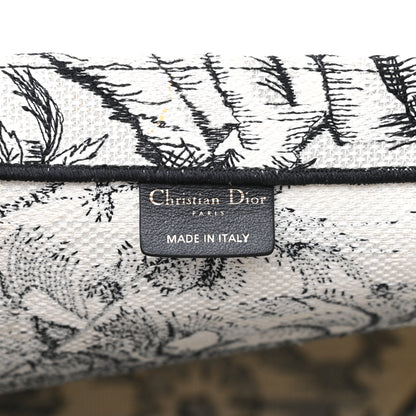 Christian Dior Canvas Embroidered Toile De Jouy Book Tote White Black 6 of 11