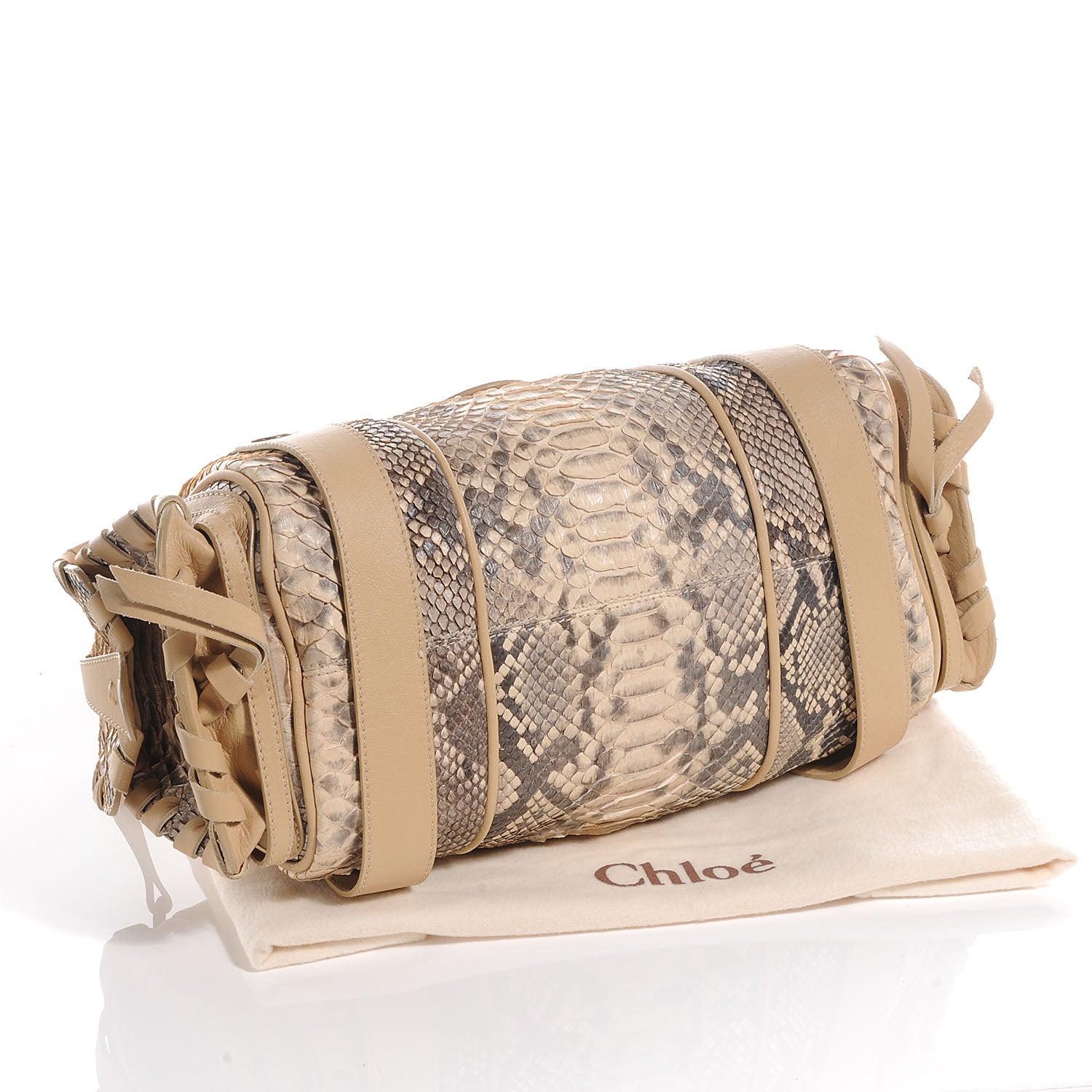 Chloe Python Silverado Shoulder Bag Beige 4 of 7