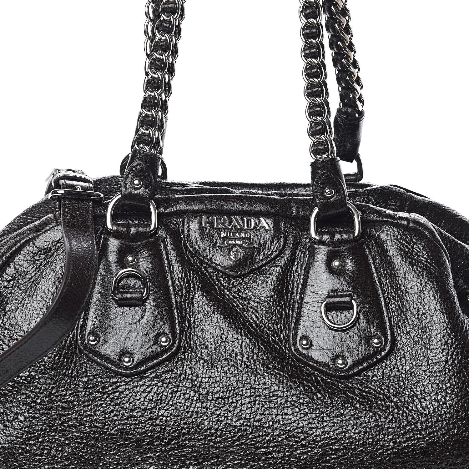 Prada Cervo Lux Bauletto Tote Ebano 12 of 18
