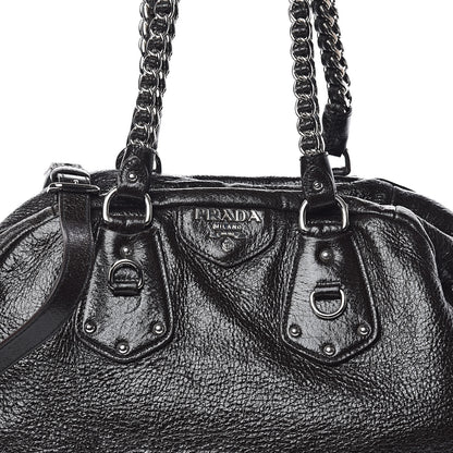 Prada Cervo Lux Bauletto Tote Ebano 12 of 18