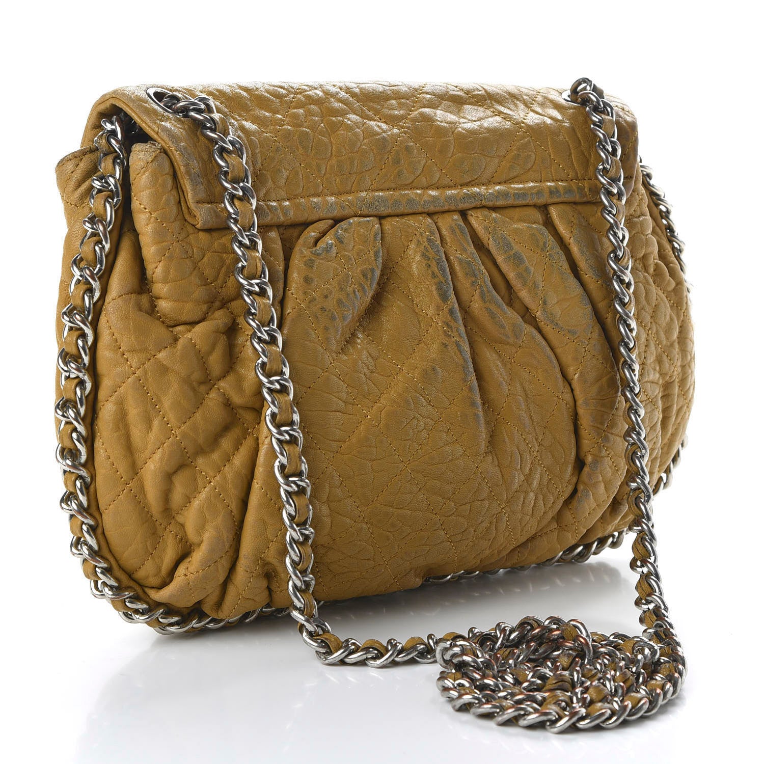 Chanel Washed Lambskin Quilted Large Chain Around Messenger Dark Beige 3 of 19