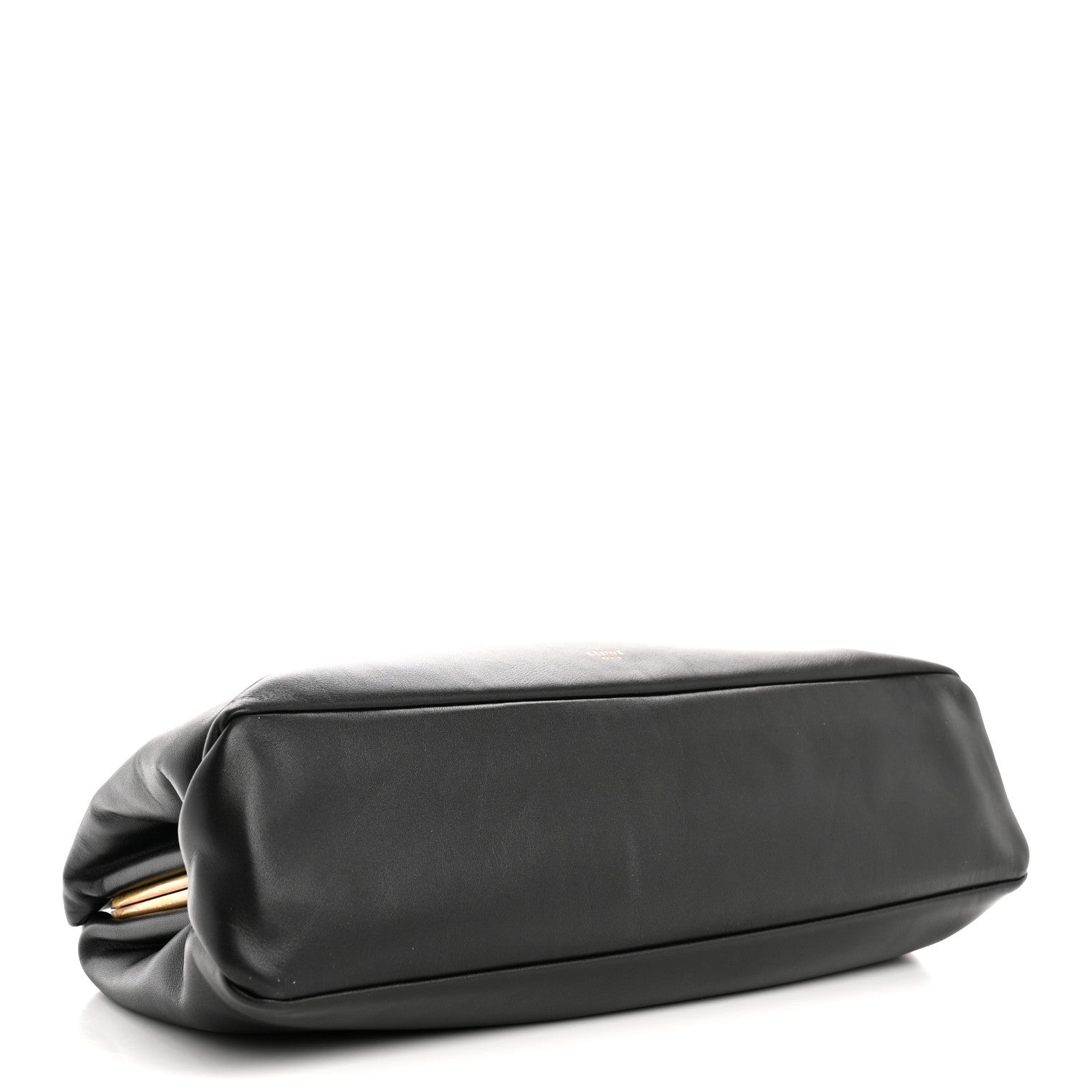 Celine Calfskin Pleated French Lock Clutch Black 4 of 8