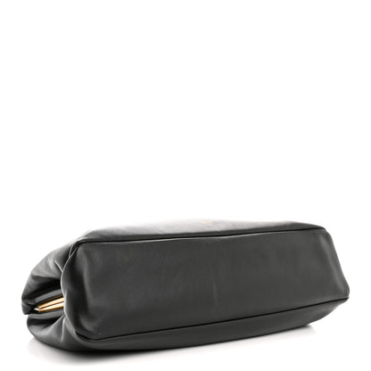 Celine Calfskin Pleated French Lock Clutch Black 4 of 8