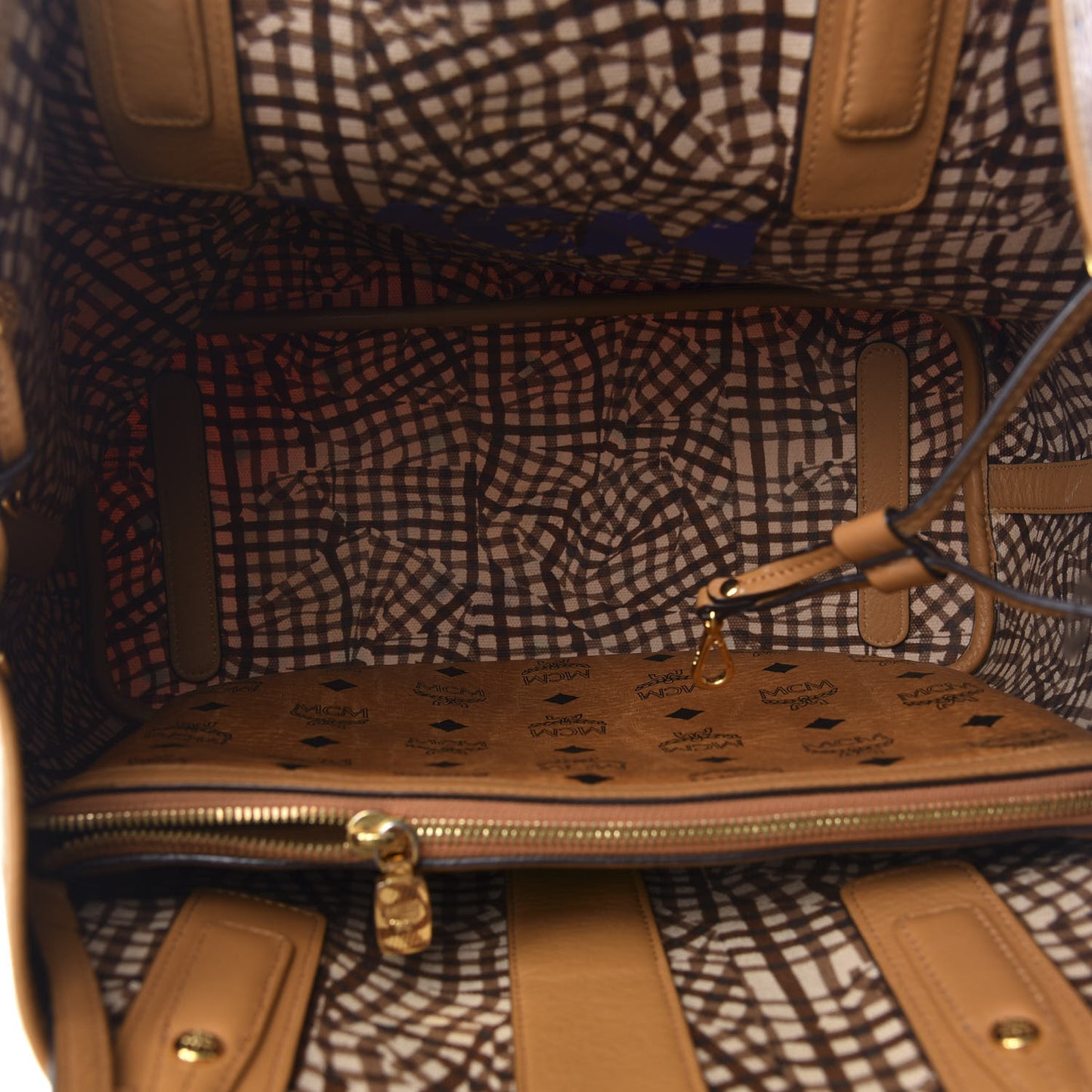 Visetos Medium Liz Reversible Shopper Tote Cognac