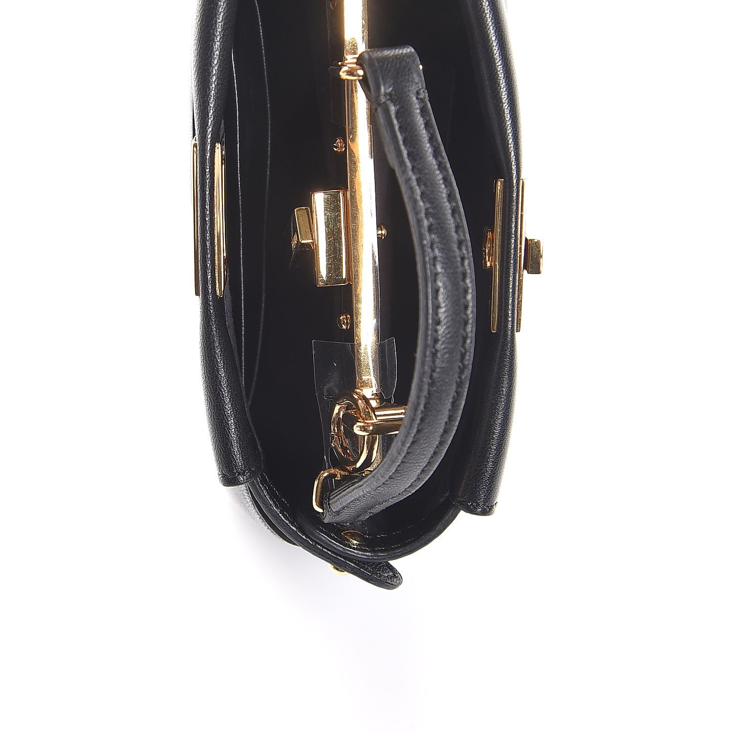 Fendi Nappa Micro Peekaboo Iconic Satchel Black 6 of 7