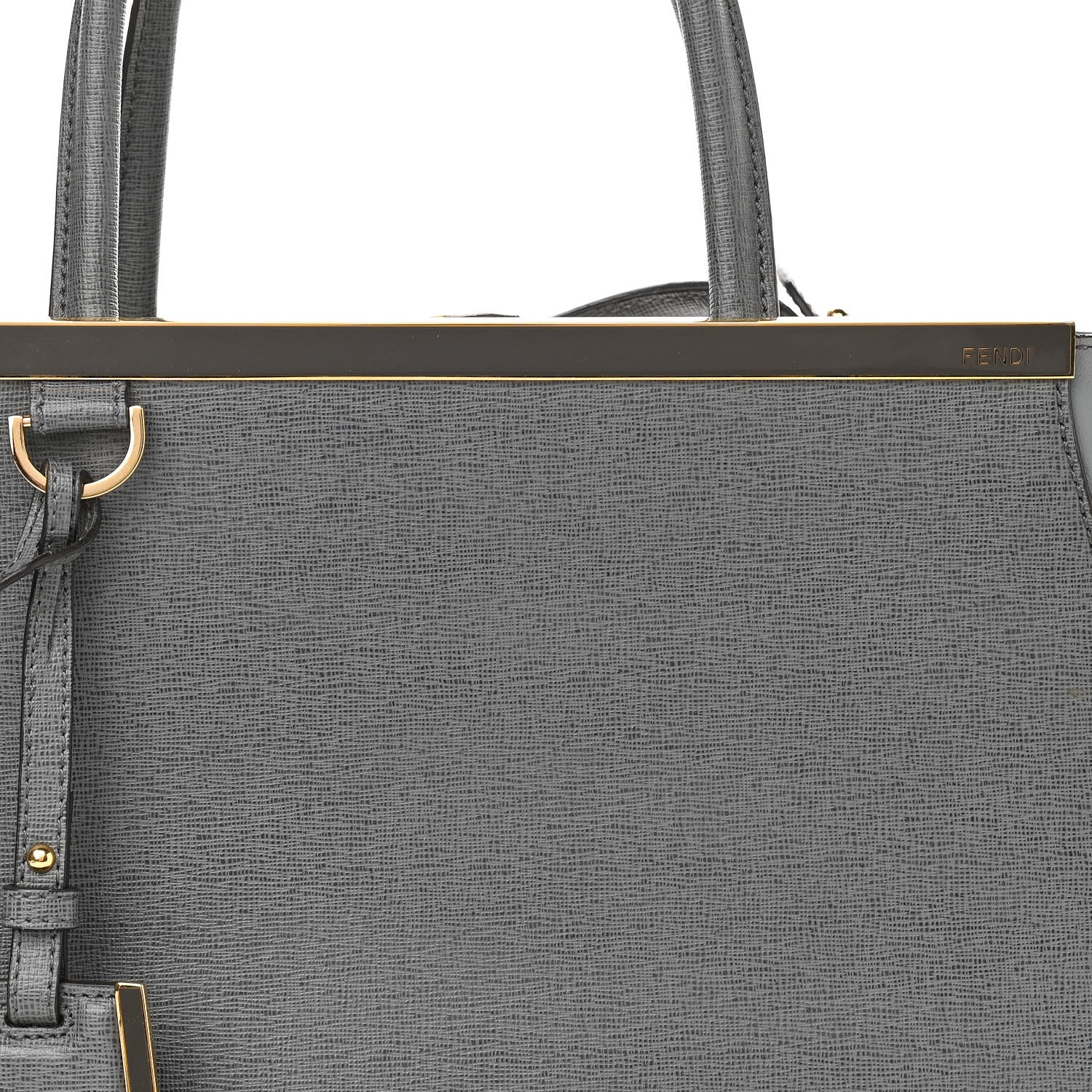 Fendi Vitello Elite Flamingo Regular 2Jours Tote Grigio Grigio Chiaro 7 of 10