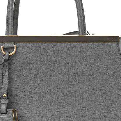 Fendi Vitello Elite Flamingo Regular 2Jours Tote Grigio Grigio Chiaro 7 of 10