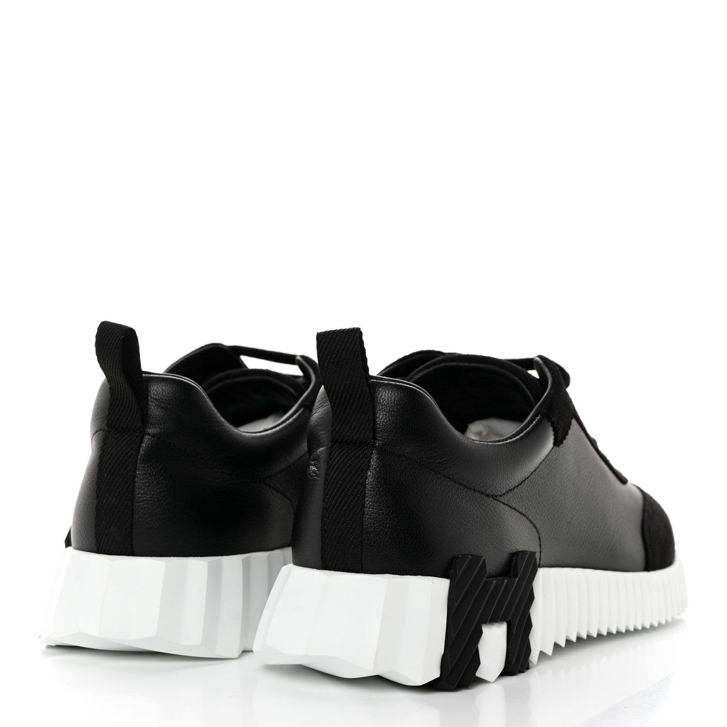 Hermes Goatskin Suede Goatskin Bouncing Sneakers 39 Black 4 of 8