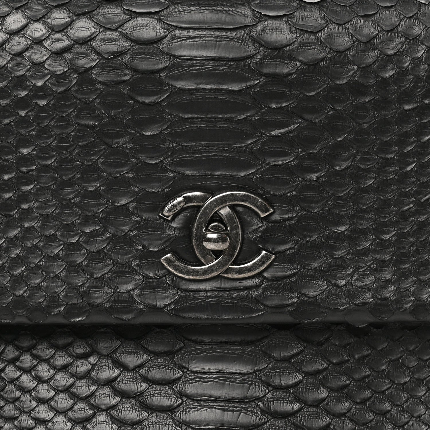 Chanel Snakeskin Small Coco Handle Flap Black 7 of 9