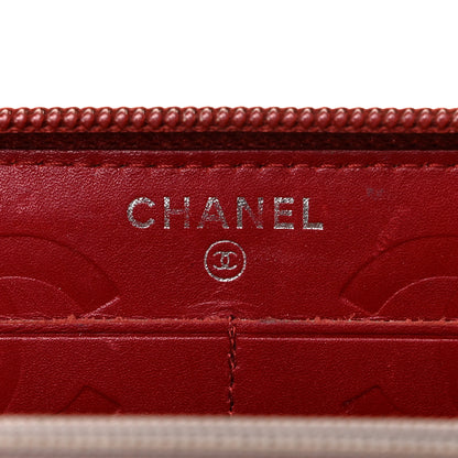 Chanel Calfskin Quilted Cambon Large Gusset Zip Around Wallet Red 6 of 9
