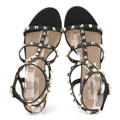 Valentino Garavani Calfskin Rockstud 60mm City Sandals 39 Black 2 of 14