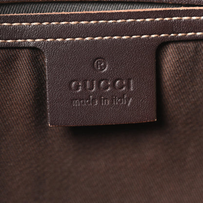Gucci GG Plus Monogram Medium Double Buckle Flap Messenger Bag Beige Dark Brown 6 of 10