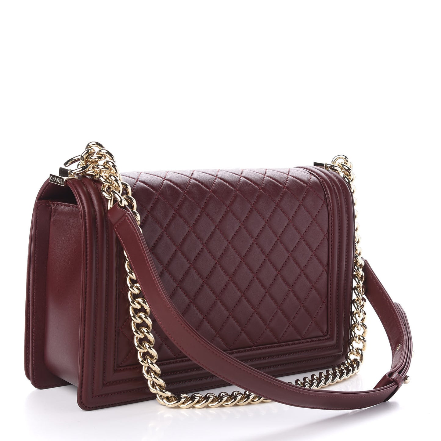 Lambskin Quilted New Medium Boy Flap Red