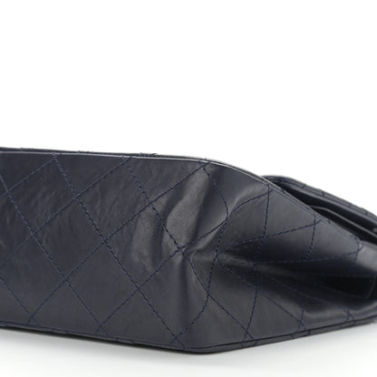 Chanel Aged Calfskin Quilted 2.55 Reissue 227 Flap Navy Blue 10 of 12