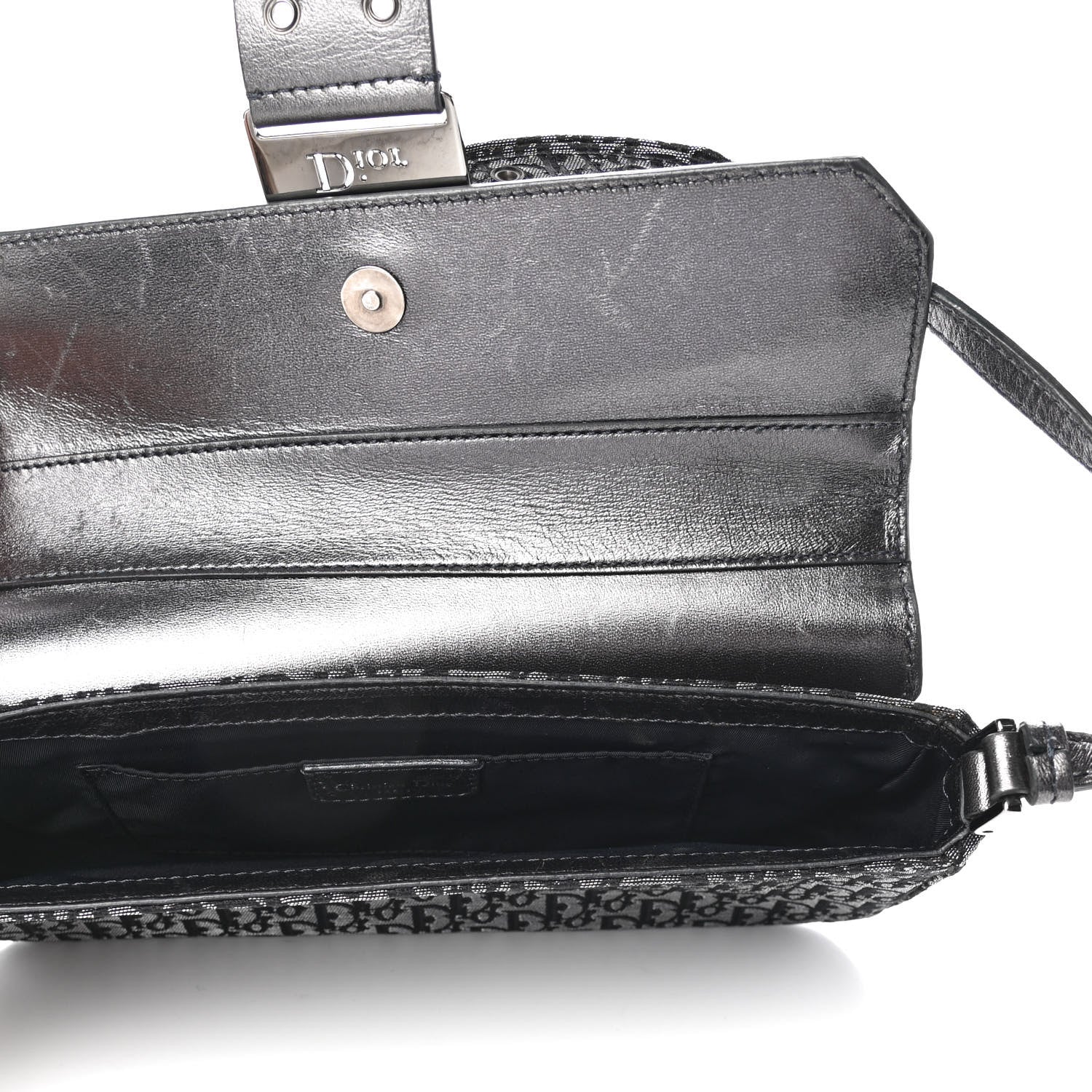 Christian Dior Metallic Monogram Street Chic Shoulder Bag Black 5 of 11