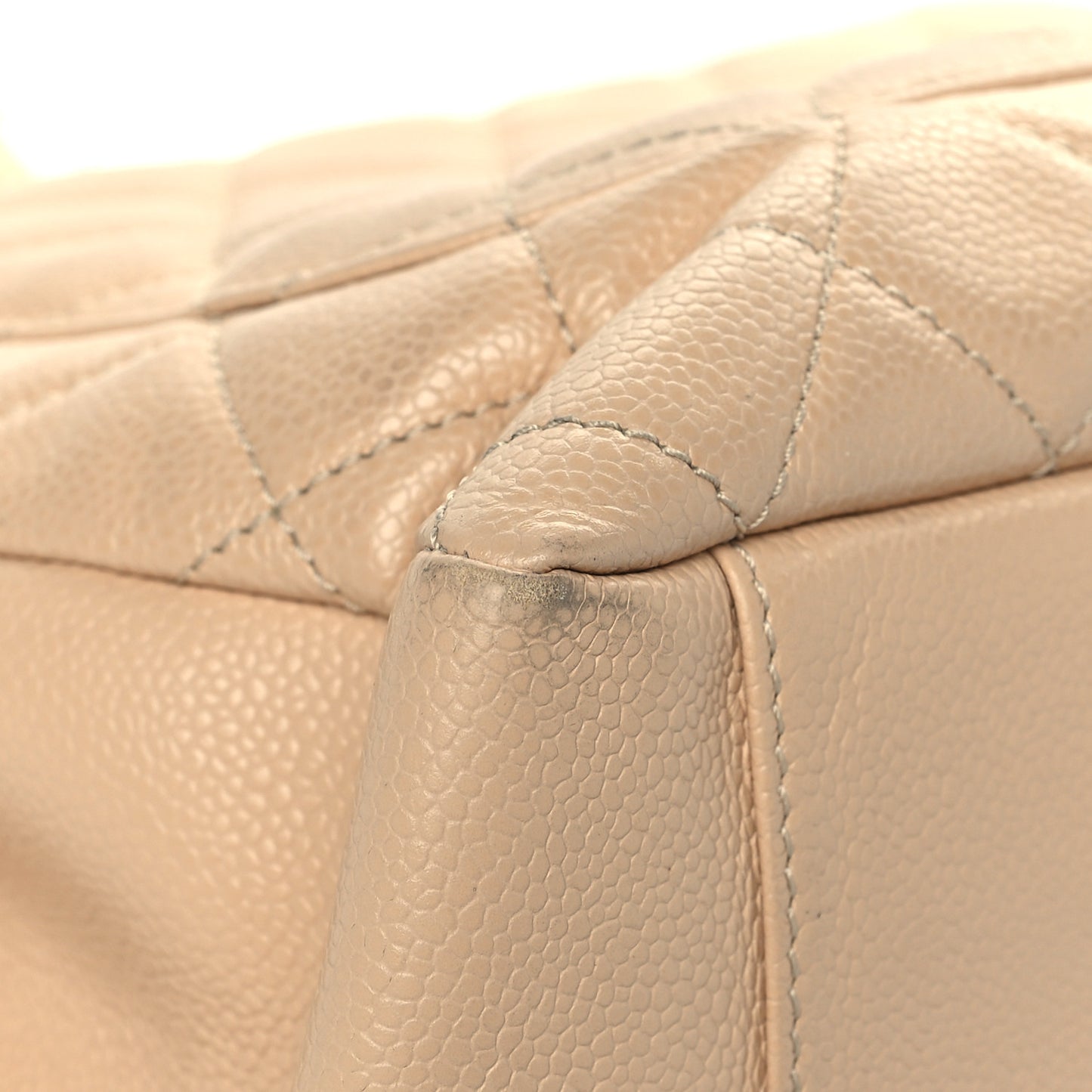 Caviar Quilted Grand Shopping Tote GST Beige Clair