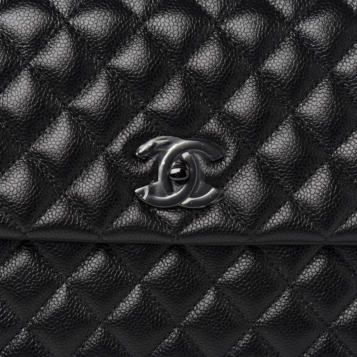 Chanel Caviar Quilted Medium Coco Handle Flap So Black 7 of 9