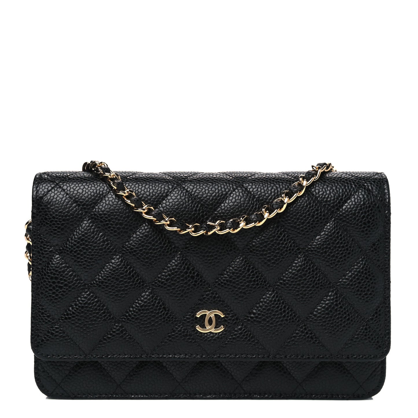 Caviar Quilted Wallet On Chain WOC Black