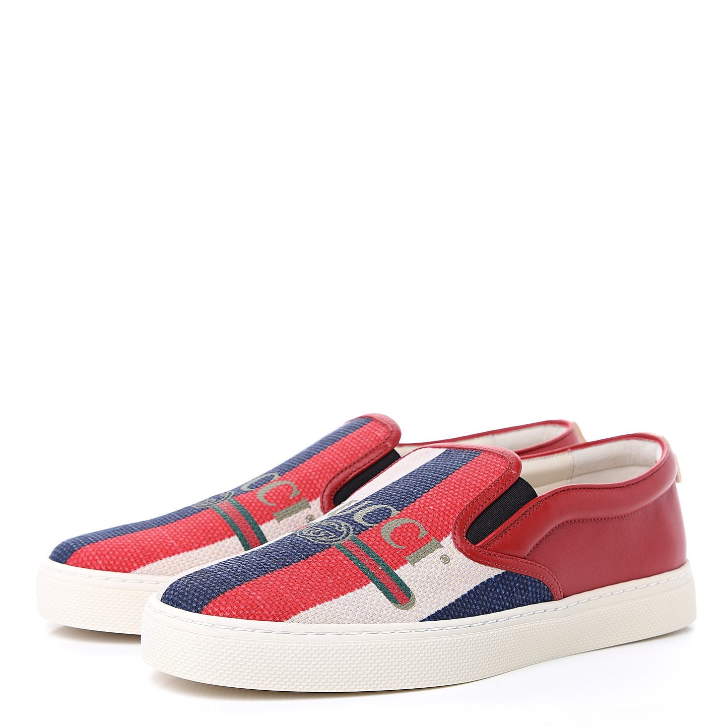 Canvas Sylvie Stripe Logo Mens Dublin Slip On Sneakers 9.5 Mystic White Hibiscus Red Maritime