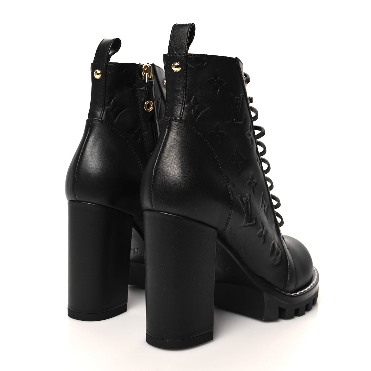 Calfskin Monogram Star Trail Ankle Boots 37 Black