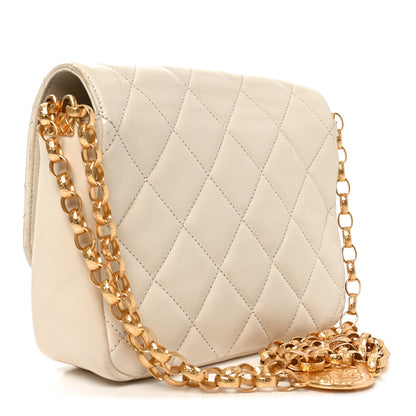 Chanel Lambskin Quilted CC Coin Flap Bag White 3 of 10