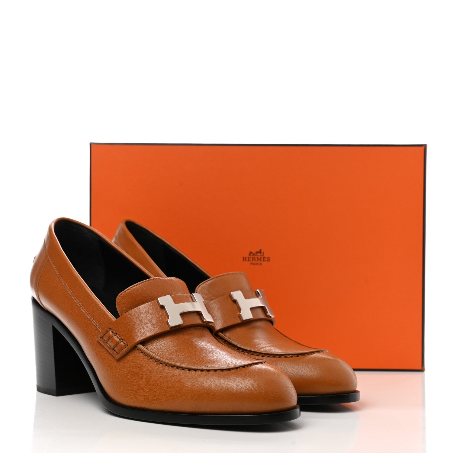 Hermes Goatskin Womens Dauphine 70 Moccasin Loafers 40 Beige Dore 8 of 8