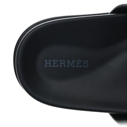 Hermes Calfskin Womens Chypre Sandals 36.5 Black 7 of 9