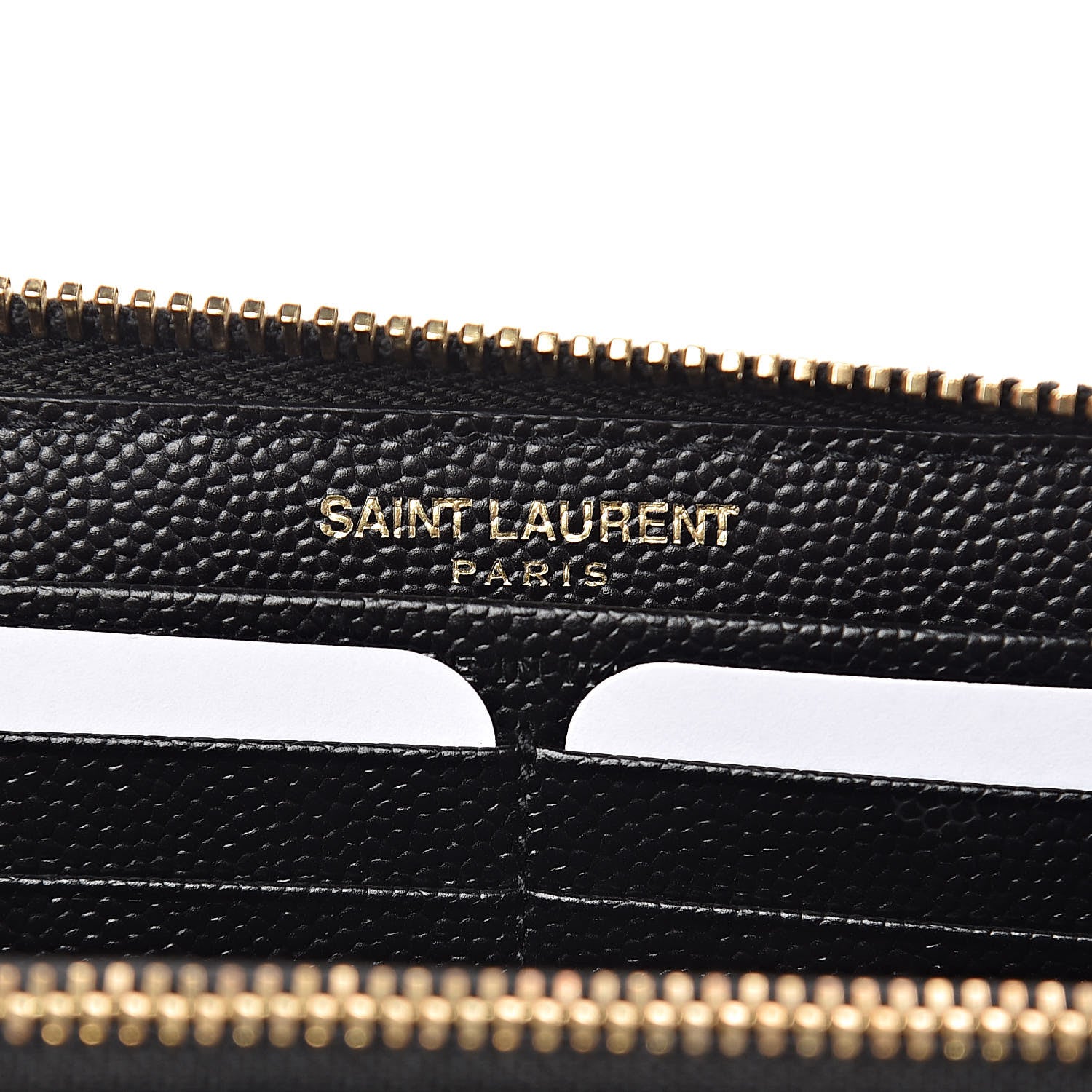 Saint Laurent Grain De Poudre Matelasse Chevron Monogram Zip Around Wallet Black 6 of 7