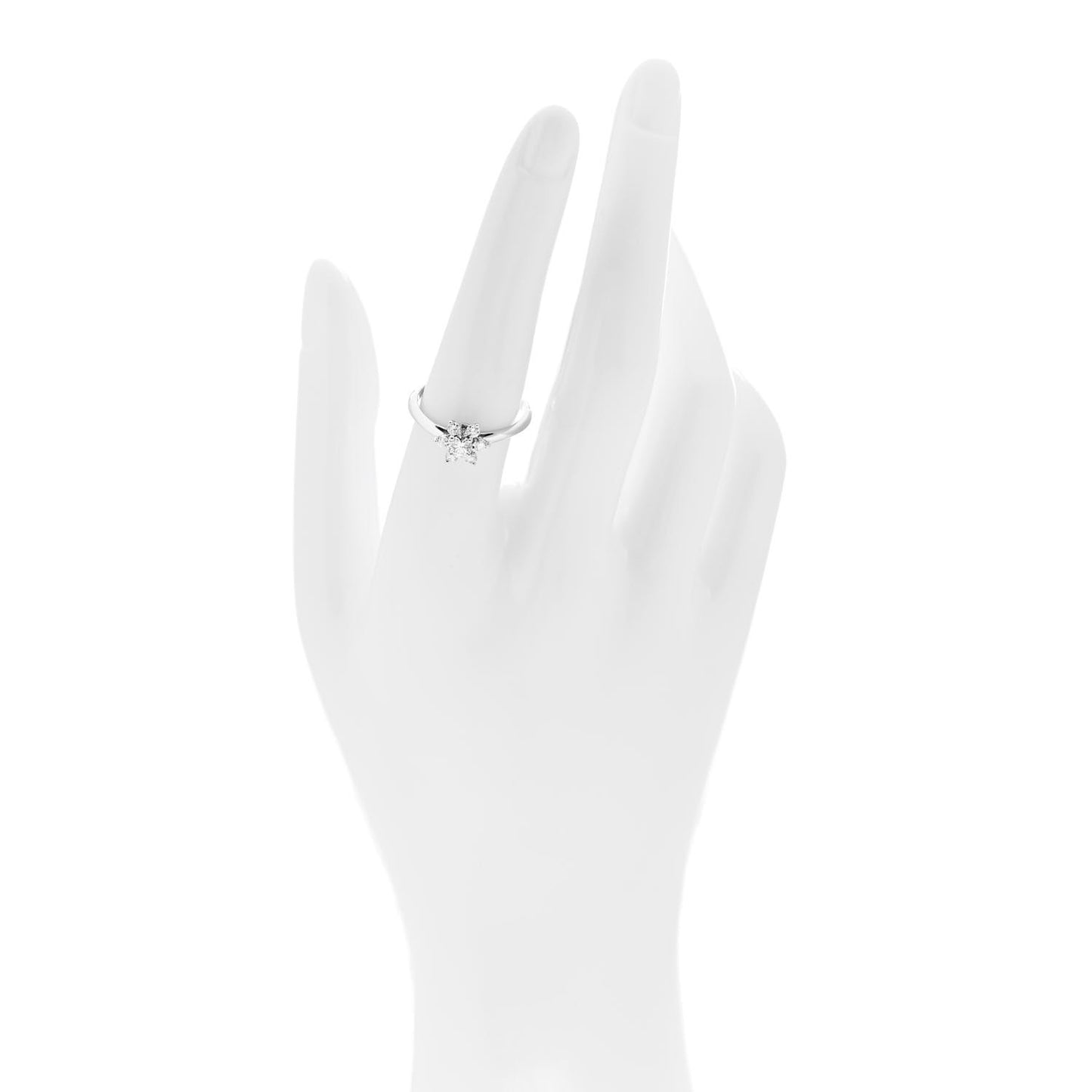 Platinum Diamond Flower Ring 56 7.5