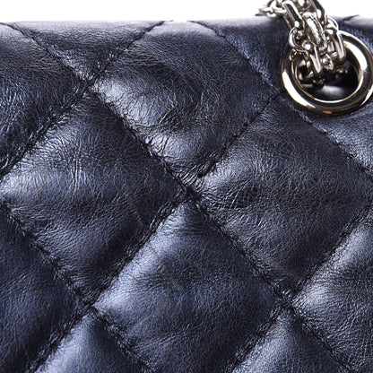Chanel Metallic Calfskin Quilted 2.55 Reissue 227 Flap Dark Navy Blue 8 of 23