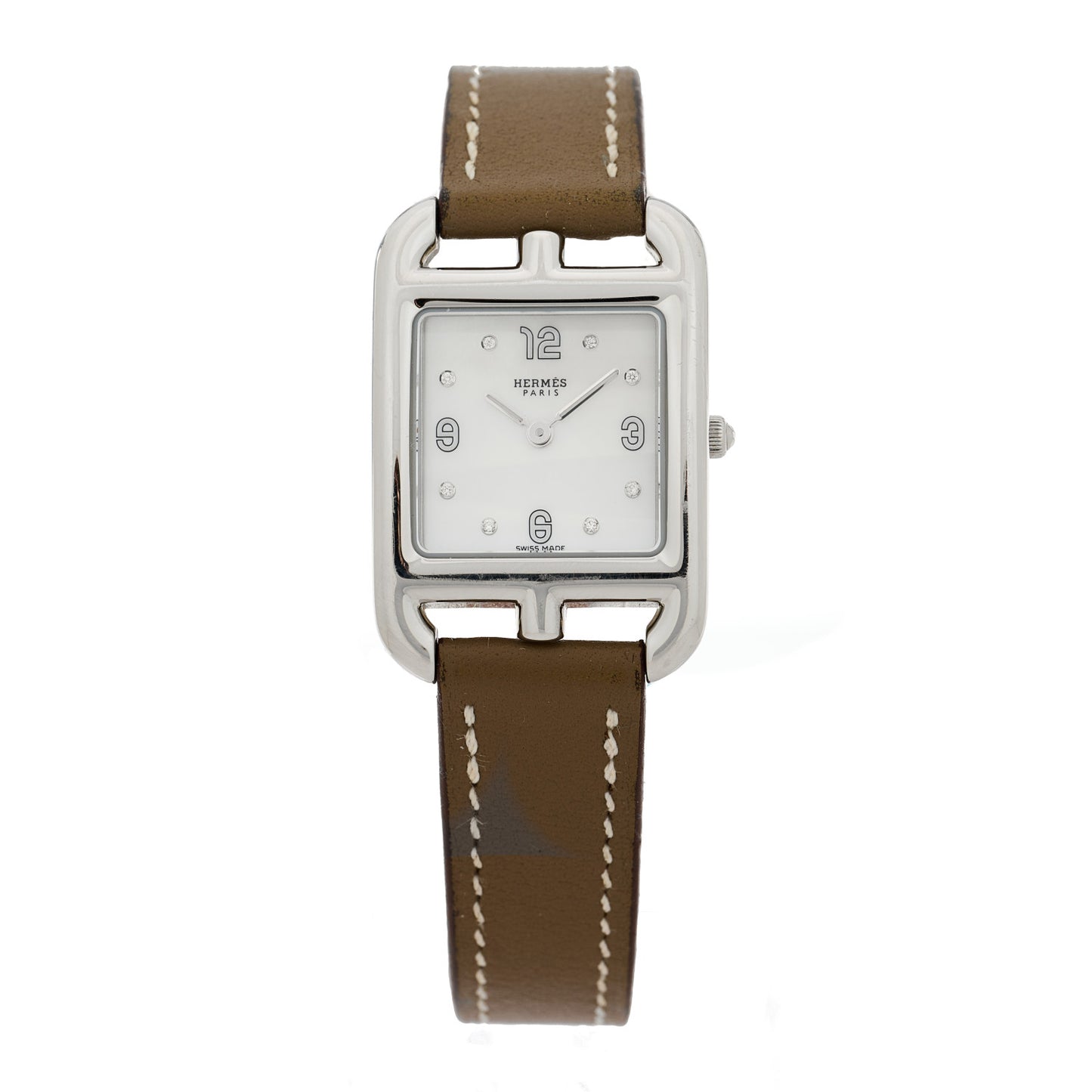 Stainless Steel Swift Diamond Mother of Pearl 23mm Cape Cod Quartz Watch Etoupe