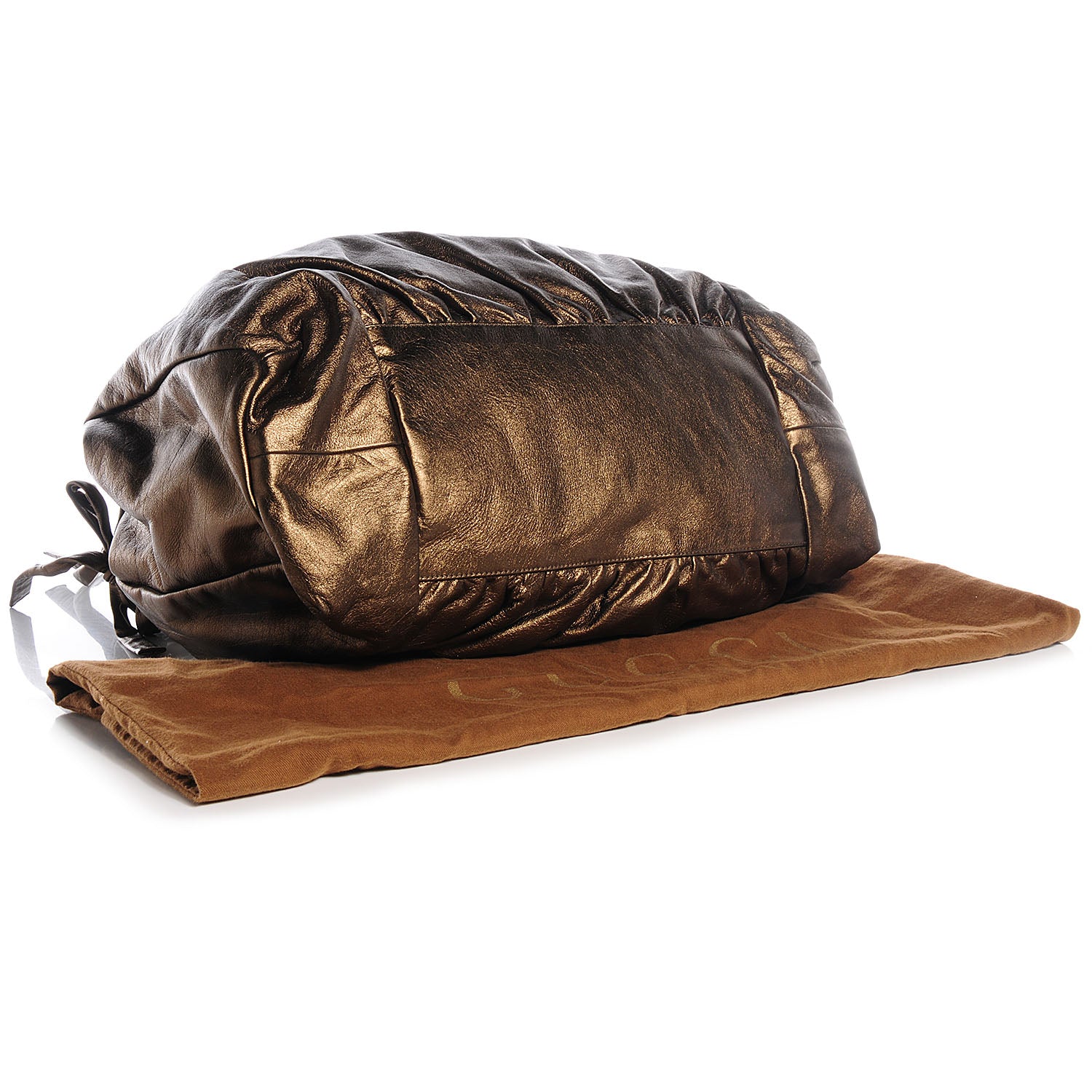 Gucci Metallic Leather Large Hysteria Tote Bronze 4 of 14