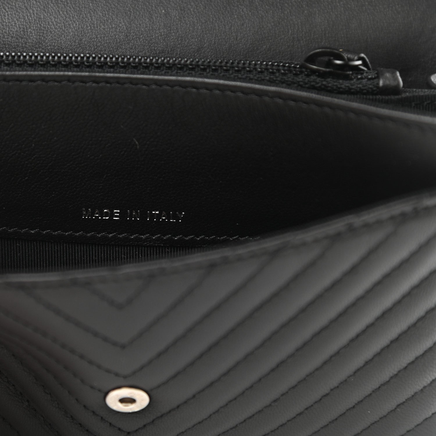 Chanel Lambskin Chevron Quilted Flap Wallet So Black 7 of 9