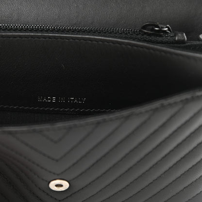 Chanel Lambskin Chevron Quilted Flap Wallet So Black 7 of 9