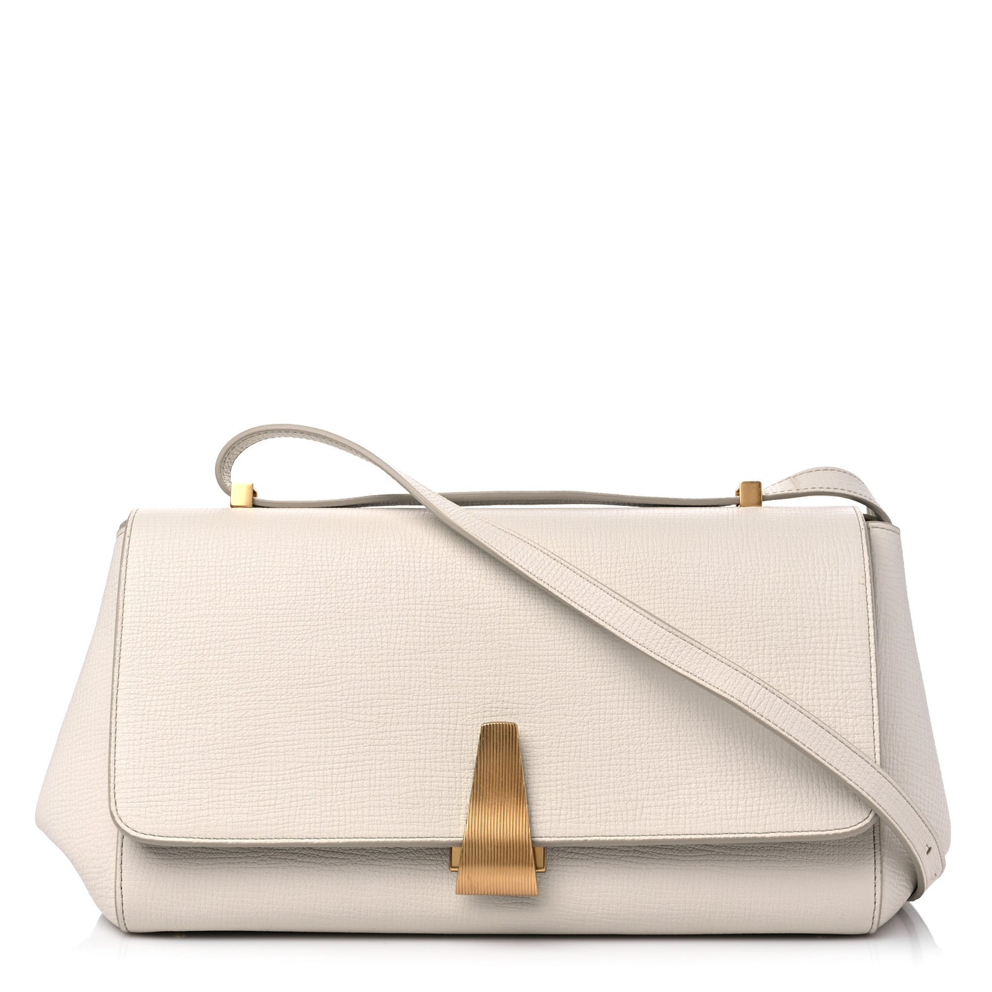Calfskin BV Angle Shoulder Bag Off White