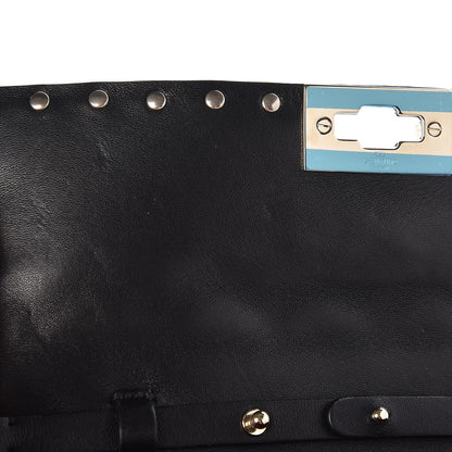 Valentino Garavani Lambskin Rockstud Spike Wallet on Chain Black 6 of 7
