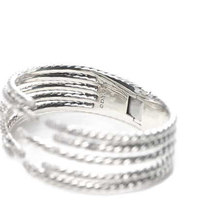 David Yurman Sterling Silver Diamond 5-Row Open Willow Bracelet 4 of 4