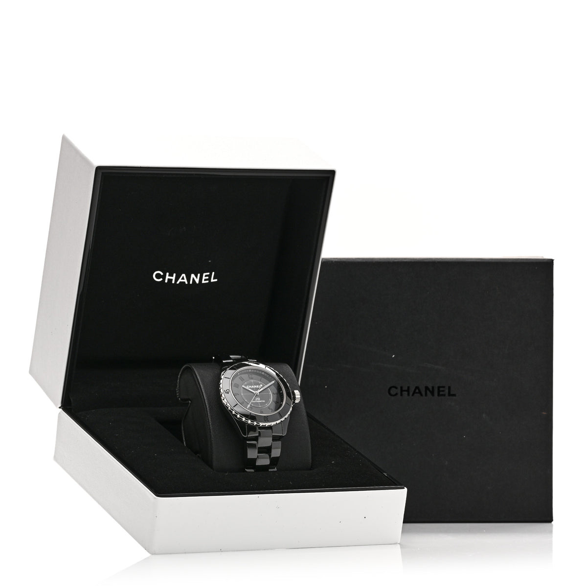 Stainless Steel Ceramic 38mm J12 Phantom Automatic Watch Black