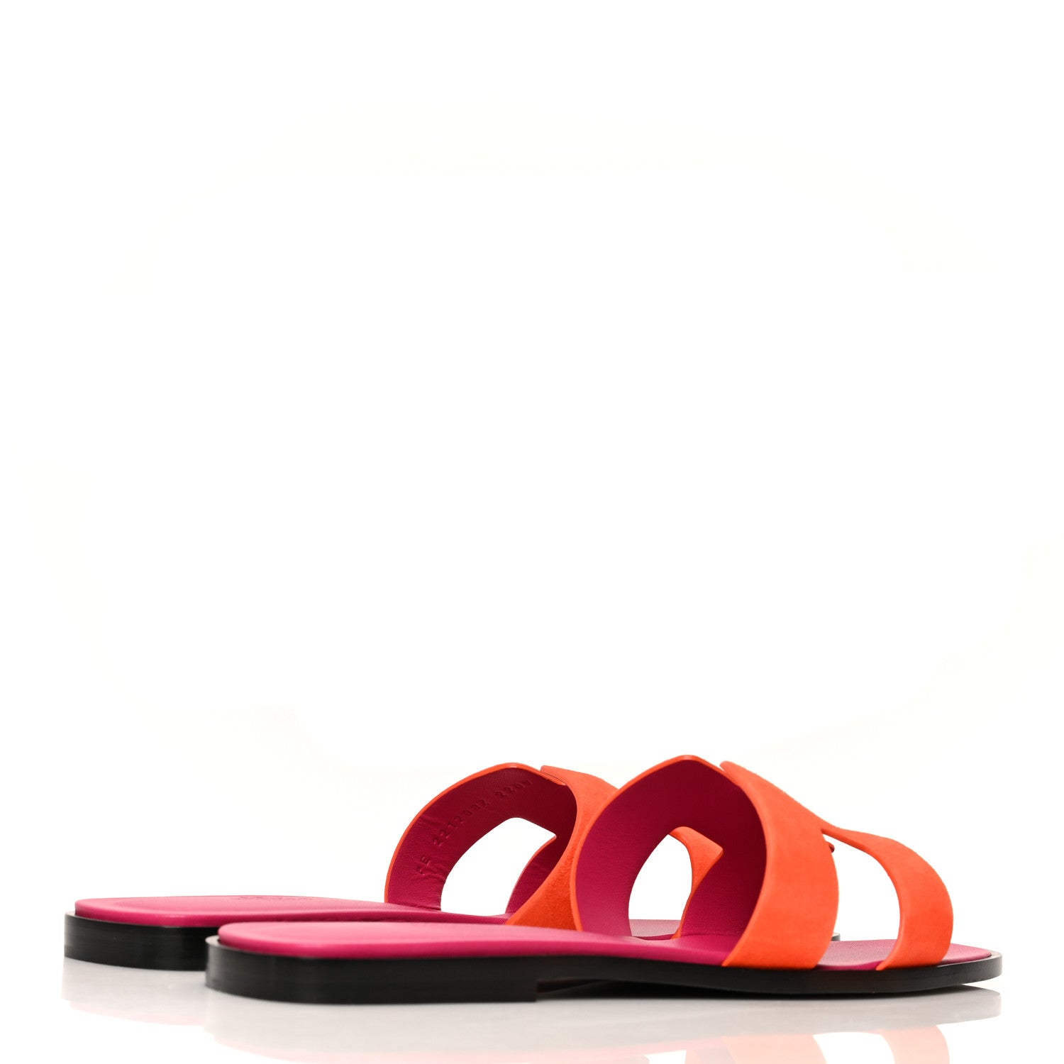 Hermes Suede Goatskin Oran Sandals 41 Orange Synthetique 4 of 10