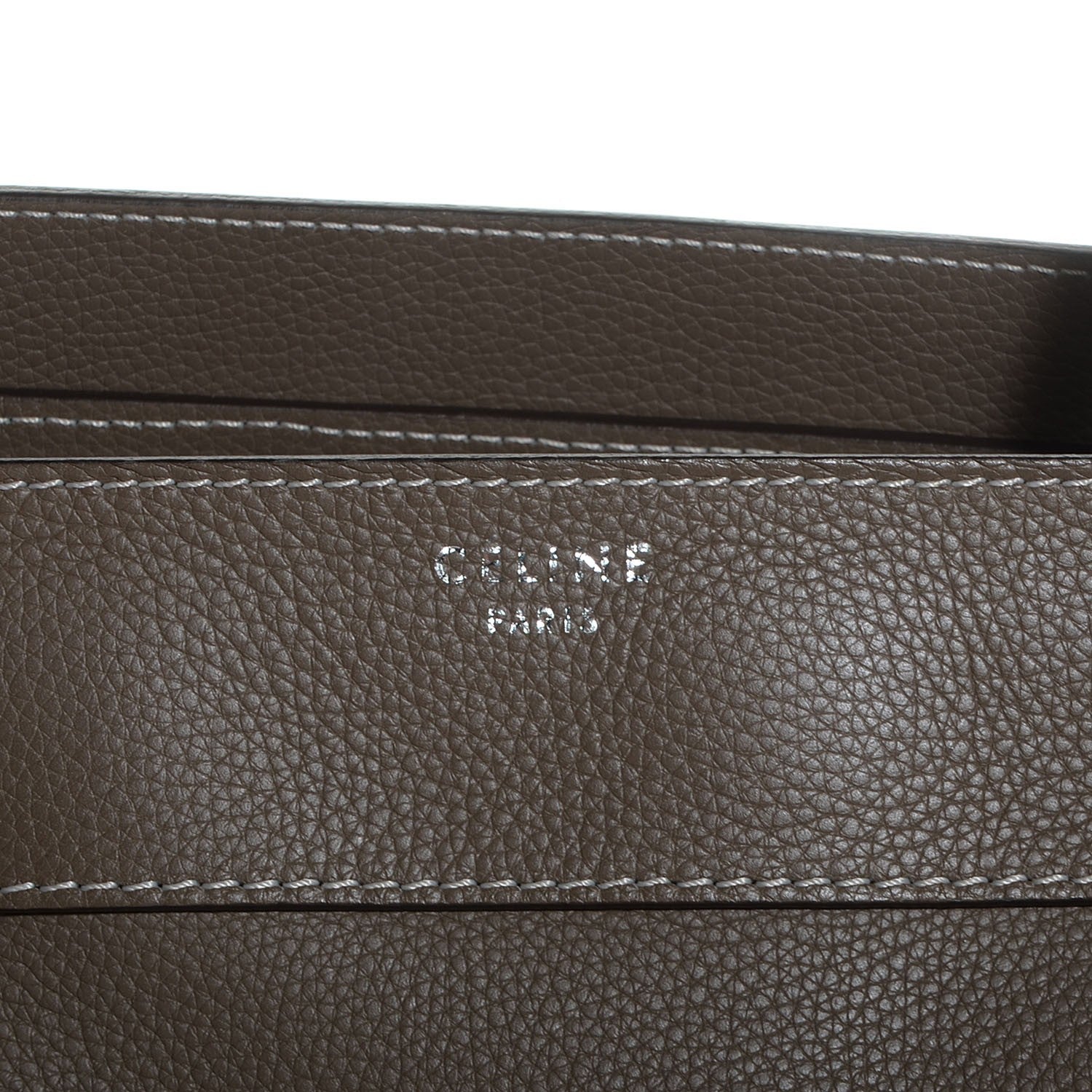 Celine Drummed Calfskin Shoulder Luggage Souris 10 of 10