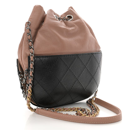Chanel Calfskin Quilted Small Gabrielle Bucket Beige Black 3 of 11