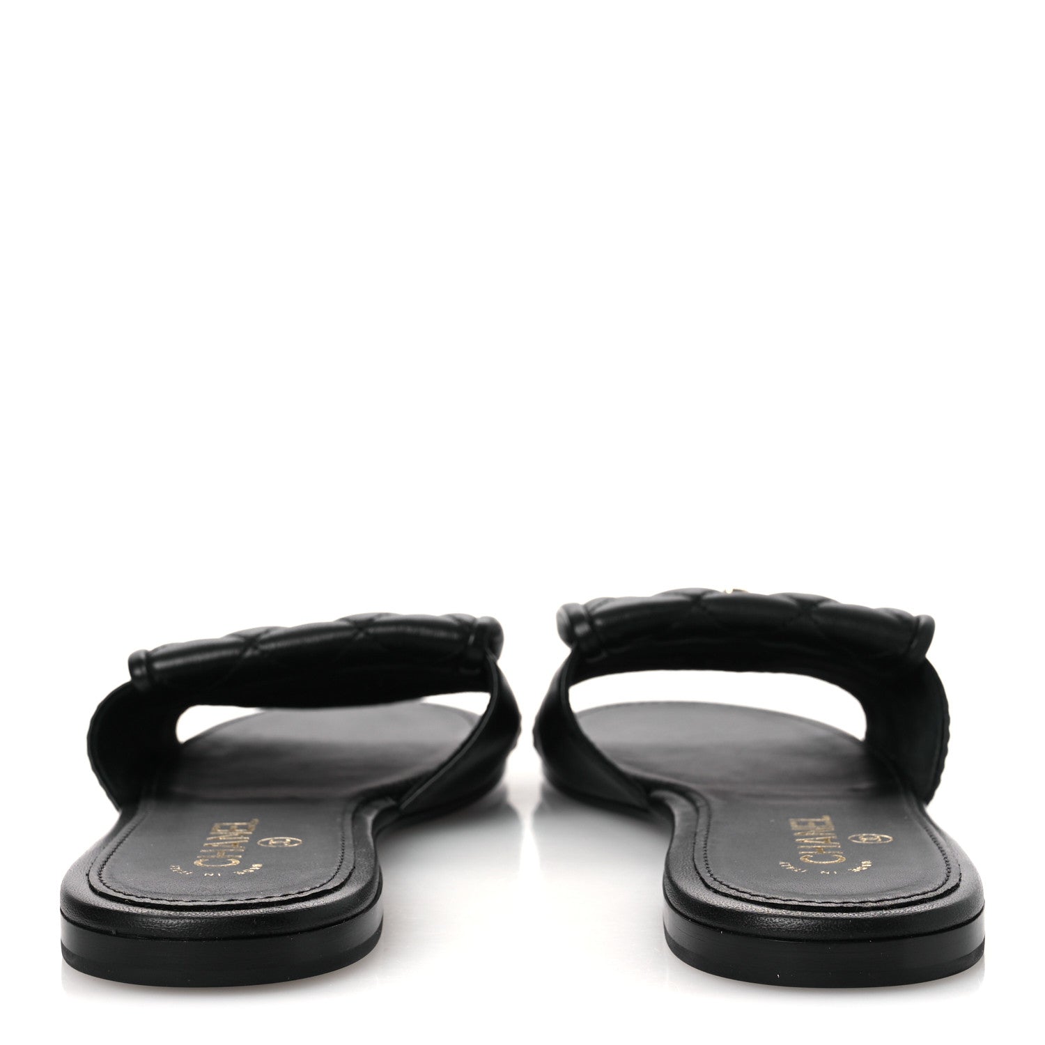 Chanel Lambskin Quilted Turnlock Flat Mules 39 Black 39.5 Black 6 of 11
